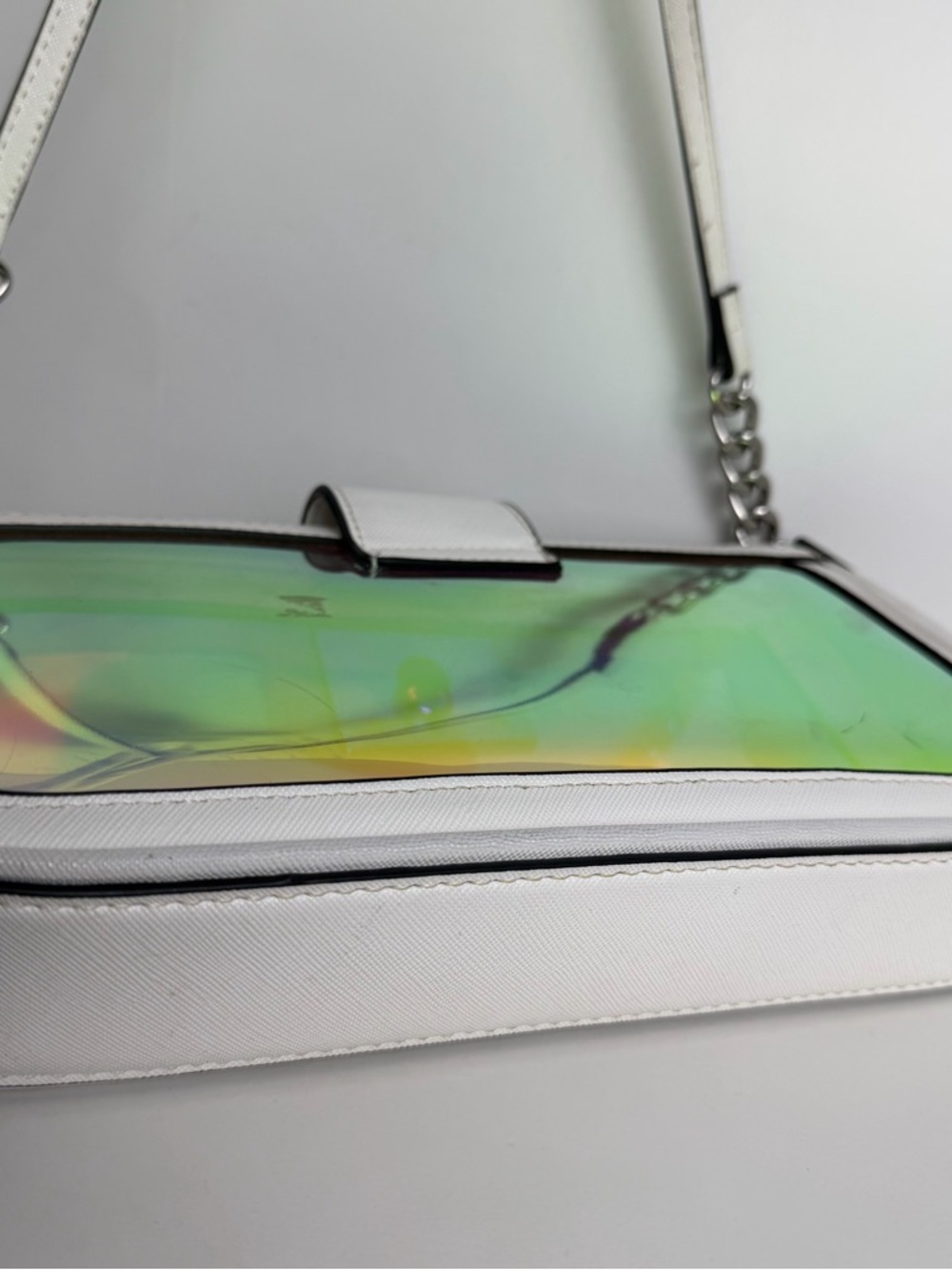 ALDO White Shoulder Bag with Iridescent Front Panel - Picture 9 of 13